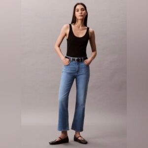Calvin Klein High Rise Flare Crop Jeans
